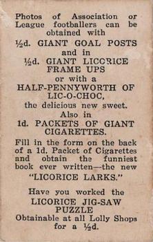 1933 Giant Brand Australian Licorice League and Association Footballers #NNO Advertisement Card Front